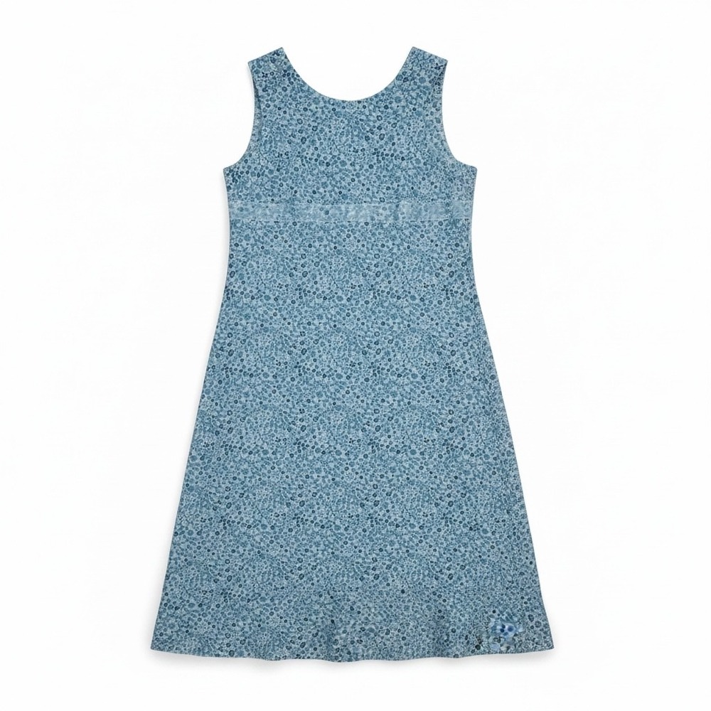 Handmade Vintage Floral Midi Dress 8/10 Blue Cottagecore Dytzy Synthetic